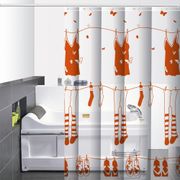 Cortina-de-Baño-PVC-Clothes-Naranja