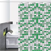 Cortina-de-Baño-PVC-Mini-Square-Blanco-Verde