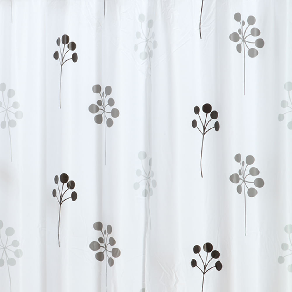 Cortina de Baño PVC Helen Gris Negro - decorinter